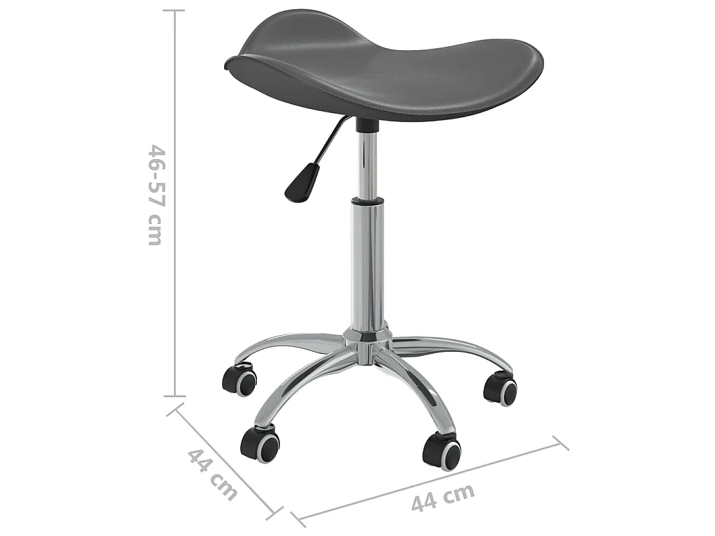 Chaise pivotante de salle à manger Gris Similicuir