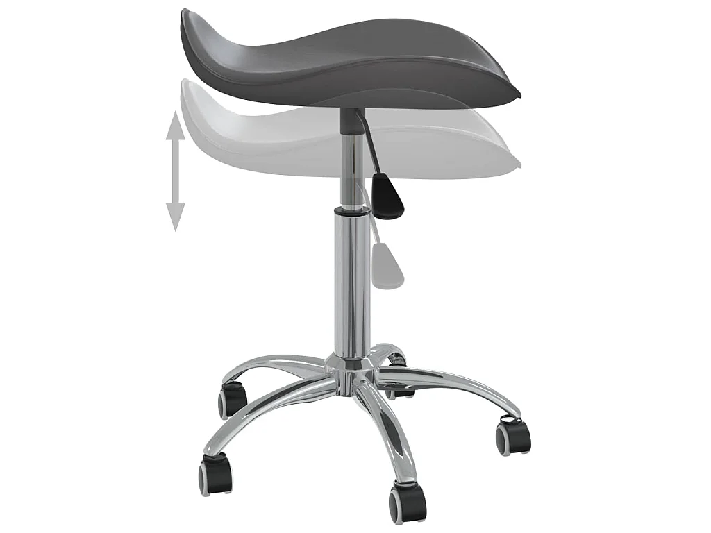 Chaise pivotante de salle à manger Gris Similicuir