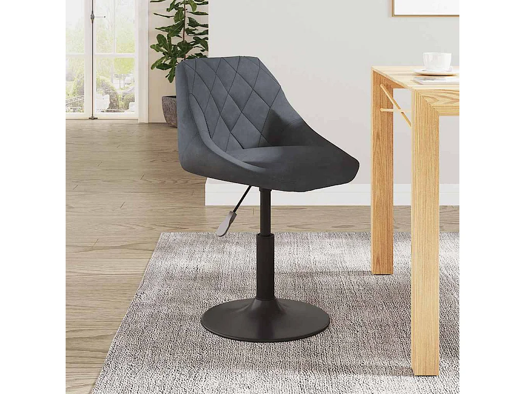 Chaise de salle à manger Gris foncé Velours