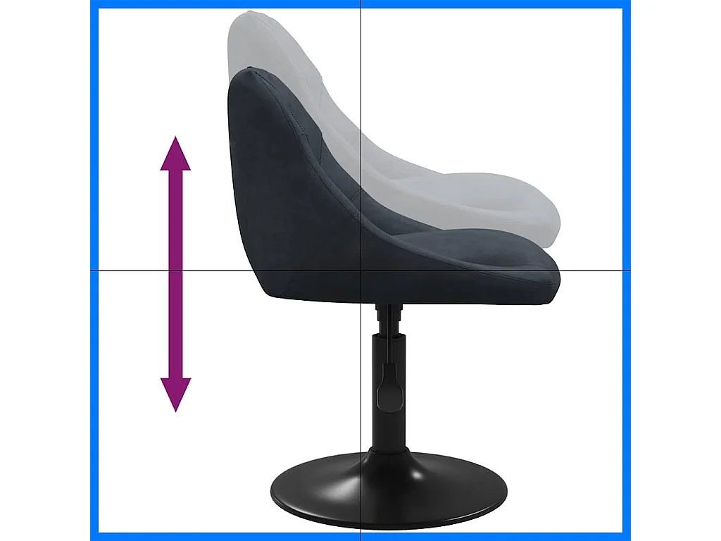 Chaise de salle à manger Gris foncé Velours