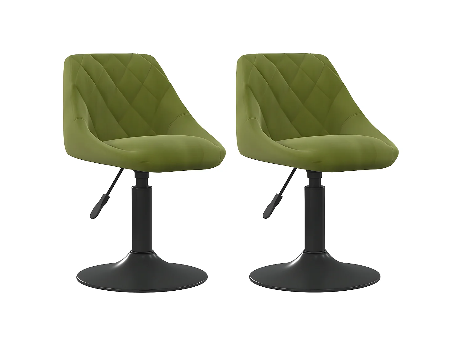 Chaises pivotantes à manger lot de 2 vert clair velours