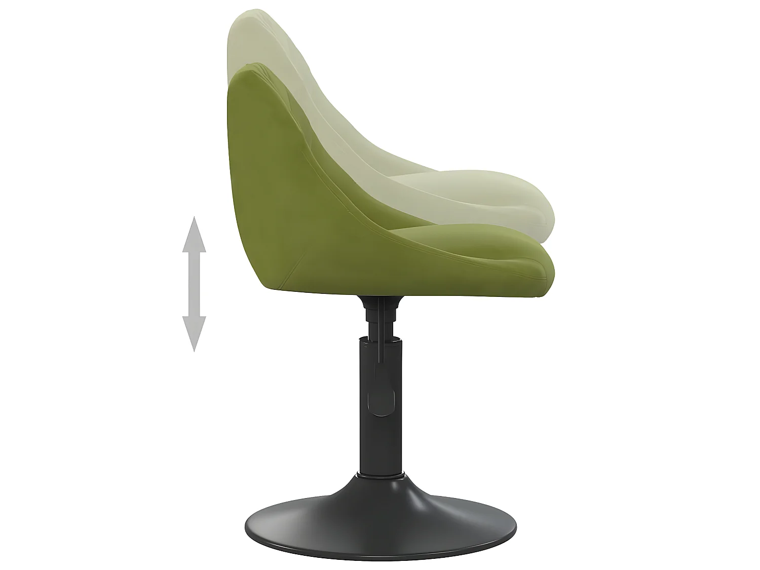 Chaises pivotantes à manger lot de 2 vert clair velours