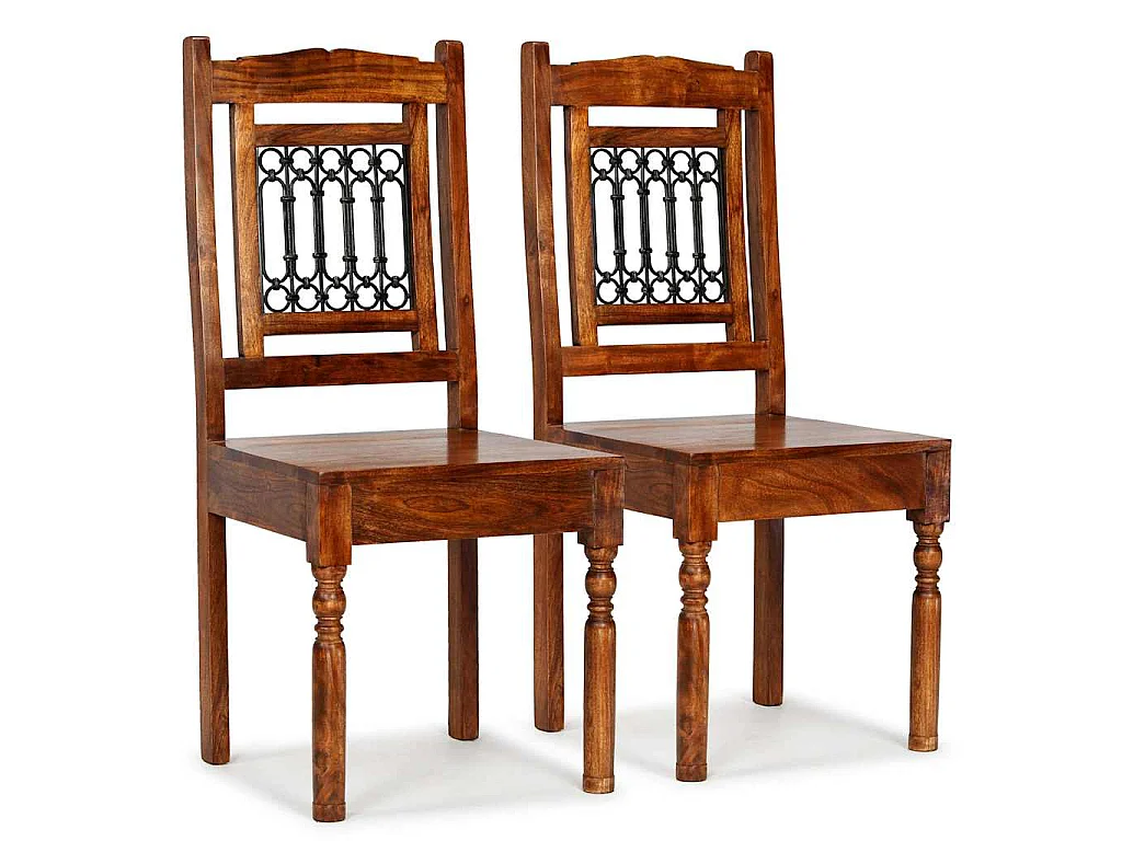 Eetkamerstoelen 2 st klassiek hout met honingafwerking