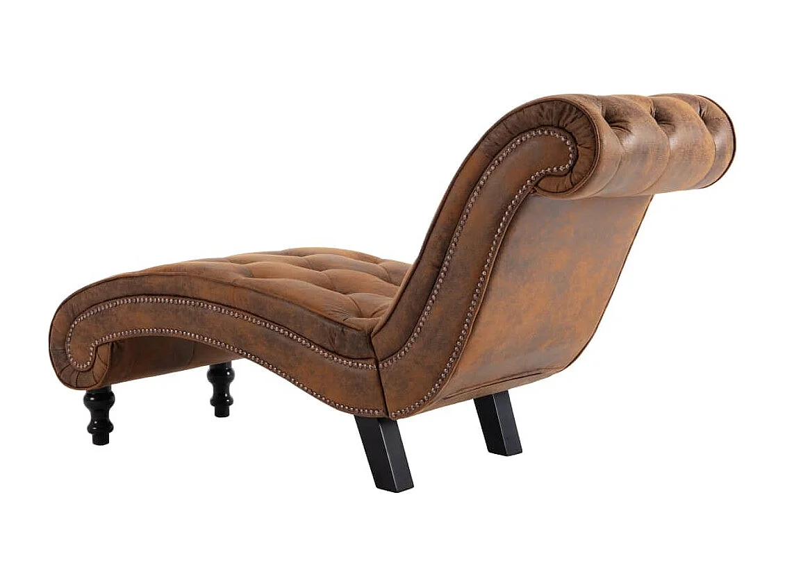 Chaise longue kunstsuède bruin