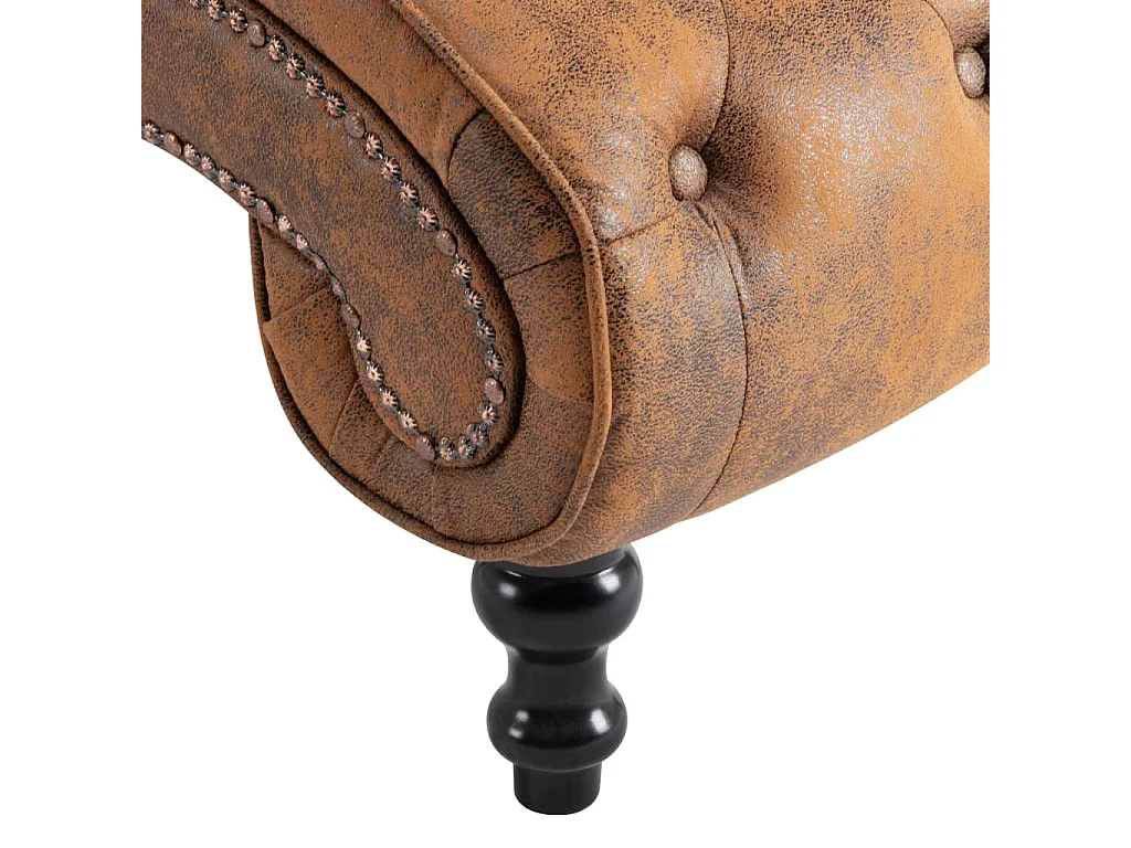 Chaiselongue Braun Wildleder-Optik