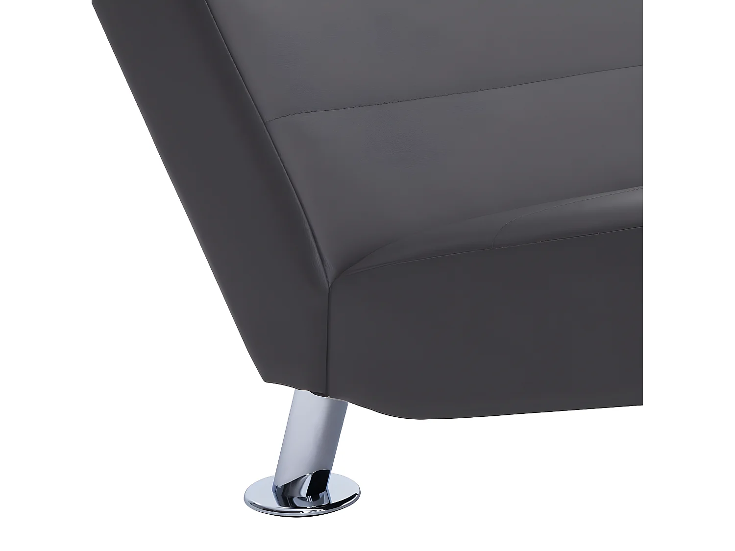 Chaise longue avec oreiller Gris Similicuir