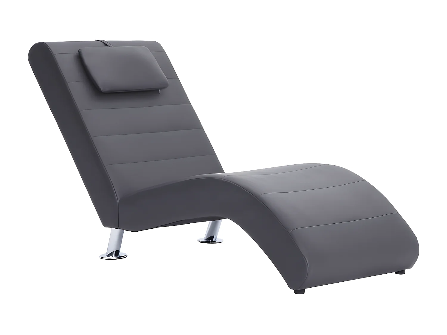 Chaise longue avec oreiller Gris Similicuir