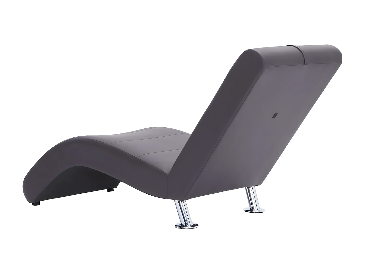 Chaise longue avec oreiller Gris Similicuir