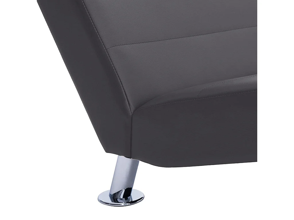 Chaise longue avec oreiller Gris Similicuir