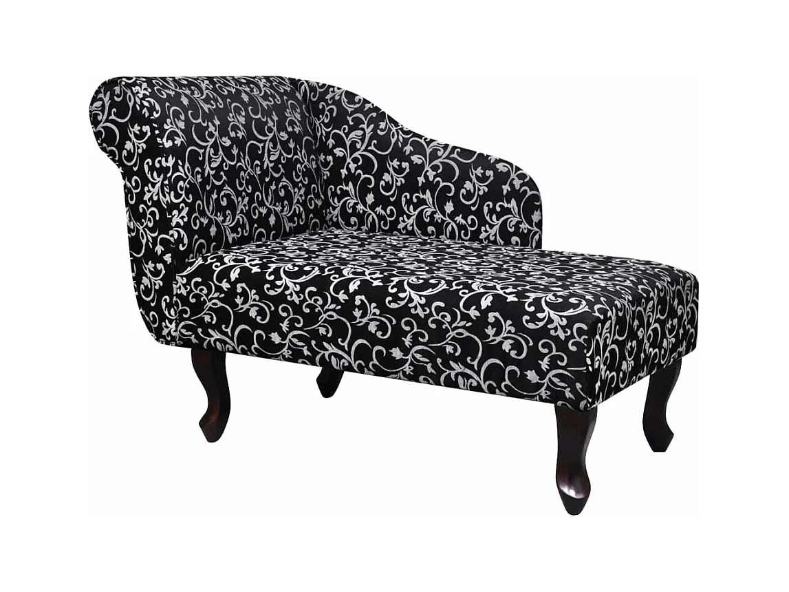 Chaise longue Noir et blanc Tissu