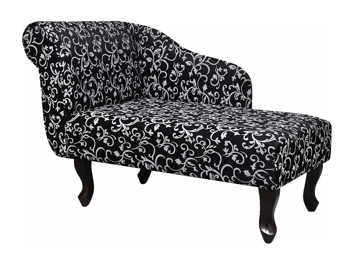Chaise longue Noir et blanc Tissu
