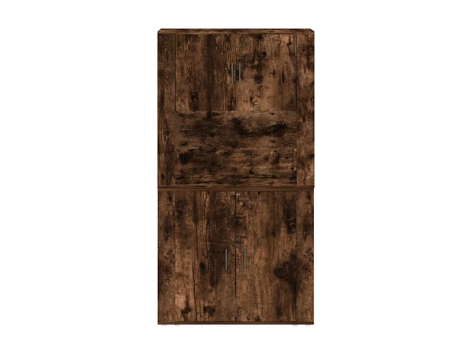 Hoge kast bewerkt hout gerookt eikenkleurig