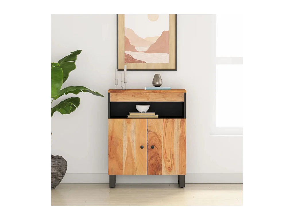 Buffet avec 2 portes 60x33x75 cm bois massif d'acacia
