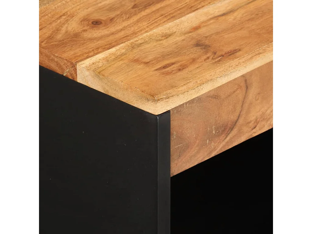 Aparador con 2 puertas madera maciza de acacia 60x33x75 cm