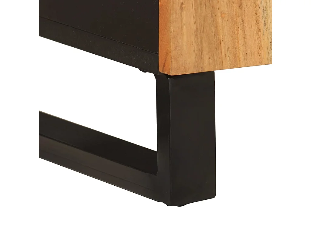 Aparador con 2 puertas madera maciza de acacia 60x33x75 cm