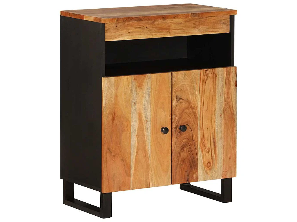 Sideboard mit 2 Türen 60x33x75 cm Massivholz Akazie