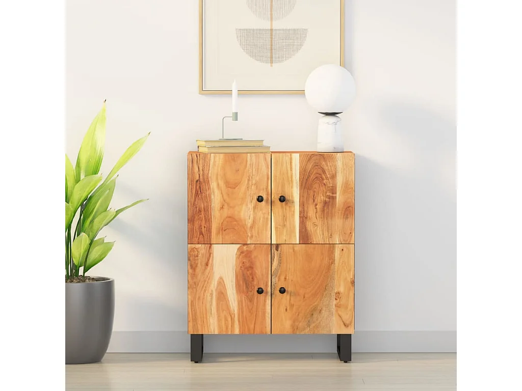 Buffet avec 4 portes 60x33x75 cm bois massif d'acacia
