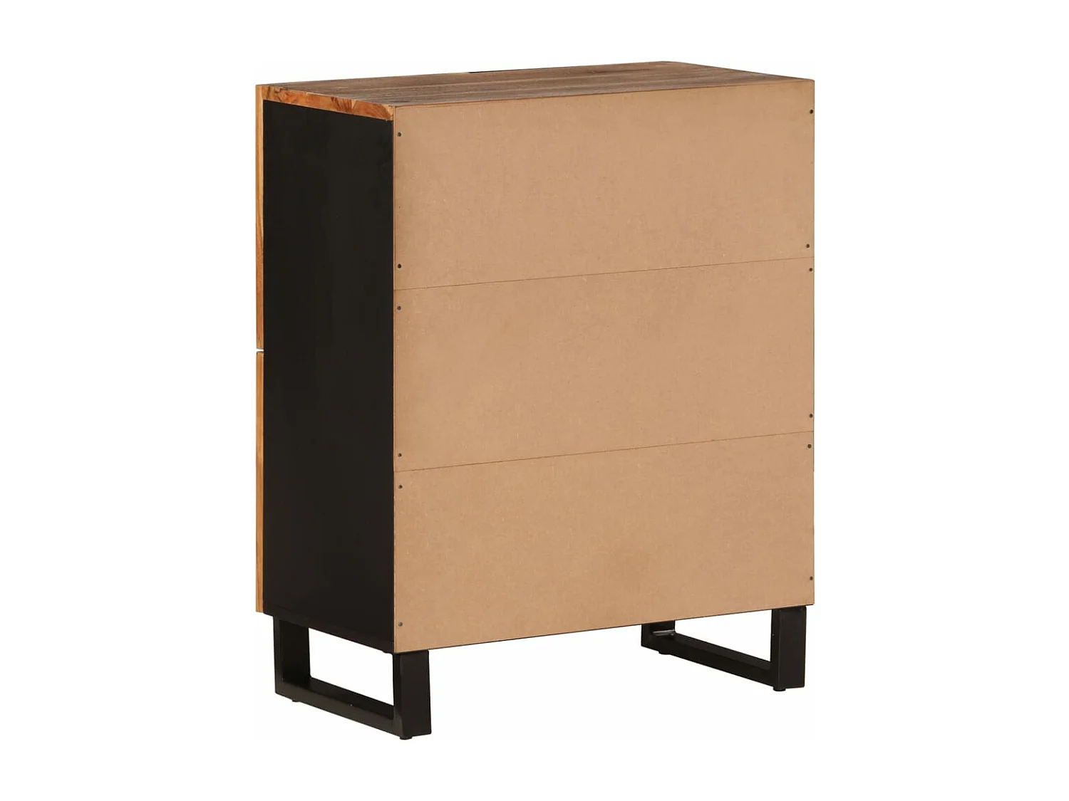 Aparador con 4 puertas madera maciza de acacia 60x33x75 cm