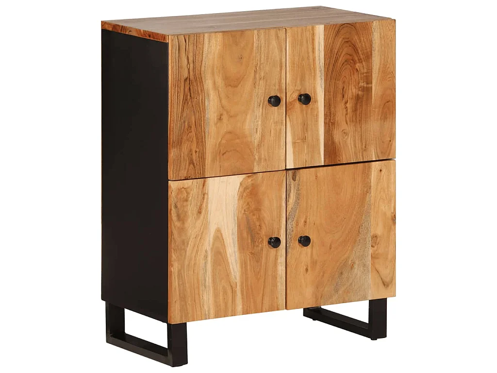 Buffet avec 4 portes 60x33x75 cm bois massif d'acacia