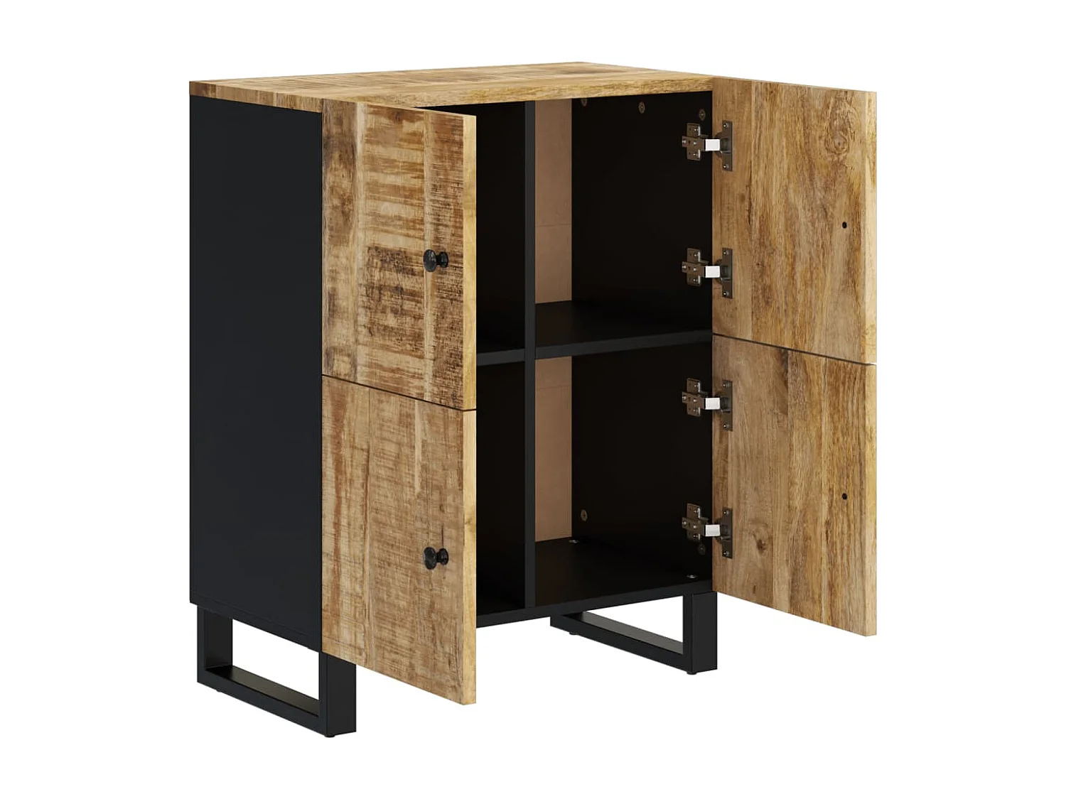 Buffet avec 4 portes 60x33x75 cm bois massif de manguier