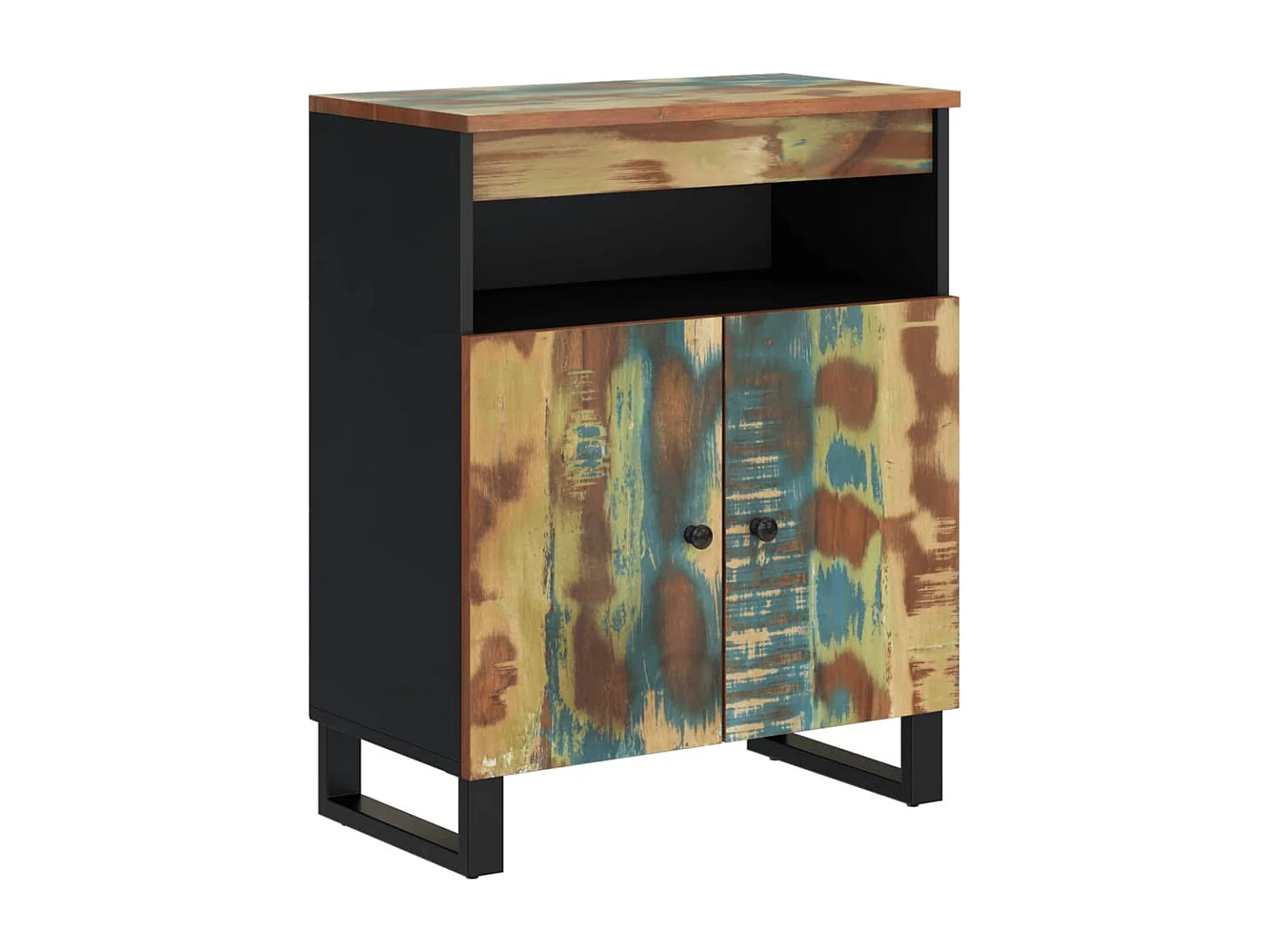 Dressoir met 2 deuren 60x33x75 cm massief gerecycled hout