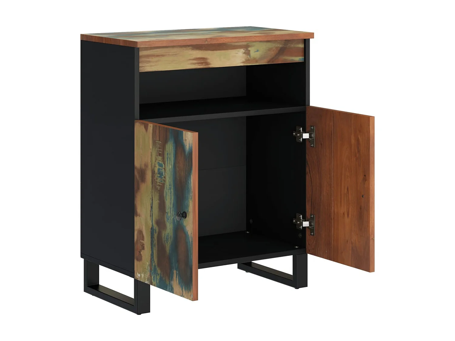 Dressoir met 2 deuren 60x33x75 cm massief gerecycled hout