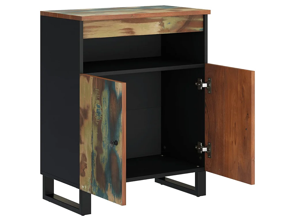 Buffet avec 2 portes 60x33x75 cm bois massif de récupération