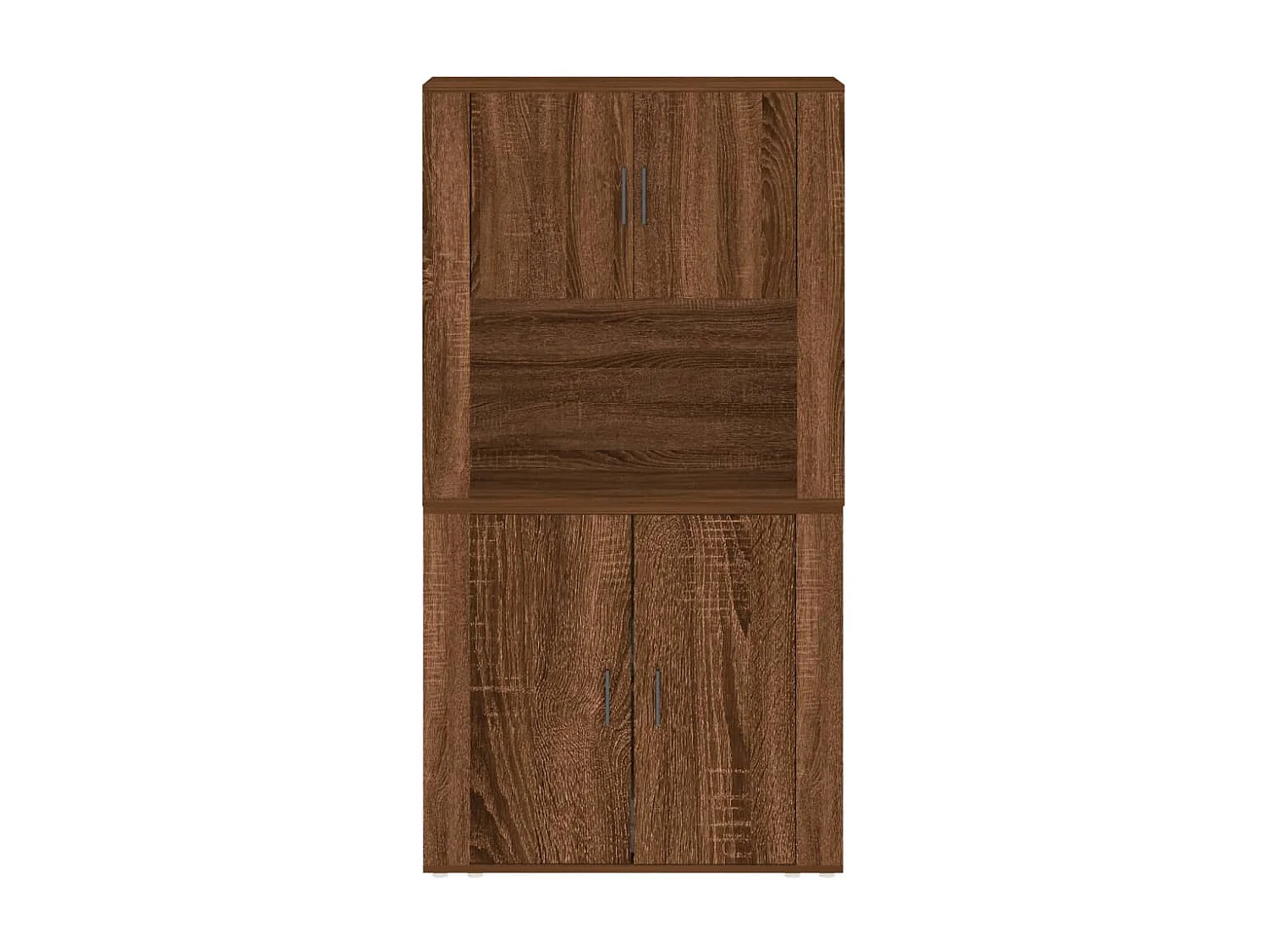 Hoge kast bewerkt hout bruin eikenkleur
