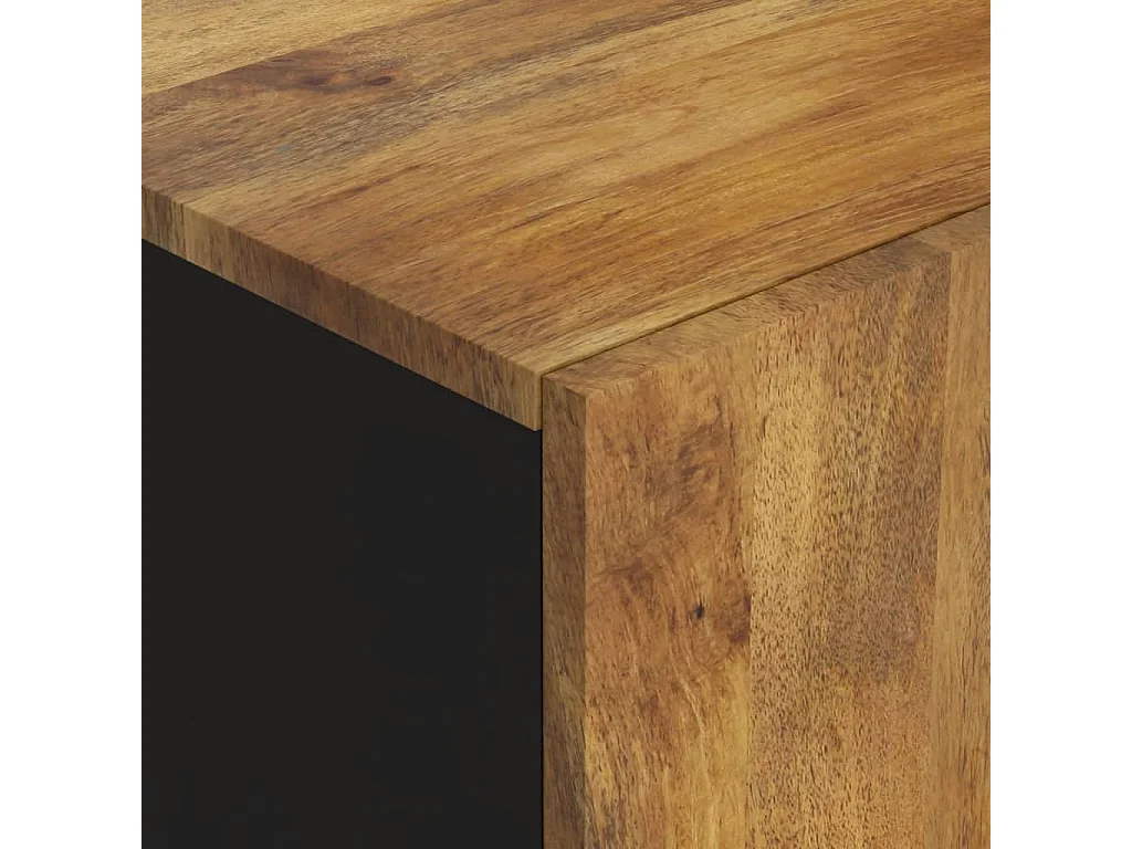 Aparador con 2 puertas madera maciza de mango 90x33x75 cm