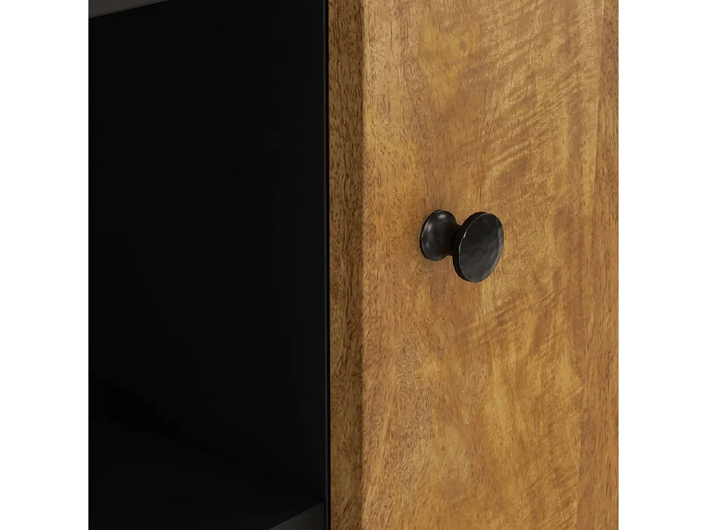 Aparador con 2 puertas madera maciza de mango 90x33x75 cm