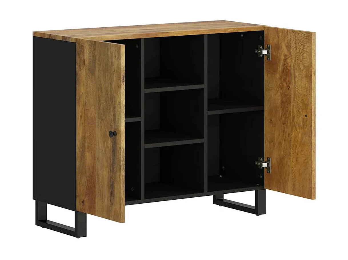Buffet avec 2 portes 90x33x75 cm bois massif de manguier