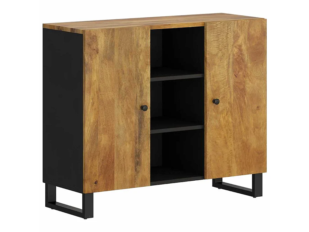 Buffet avec 2 portes 90x33x75 cm bois massif de manguier