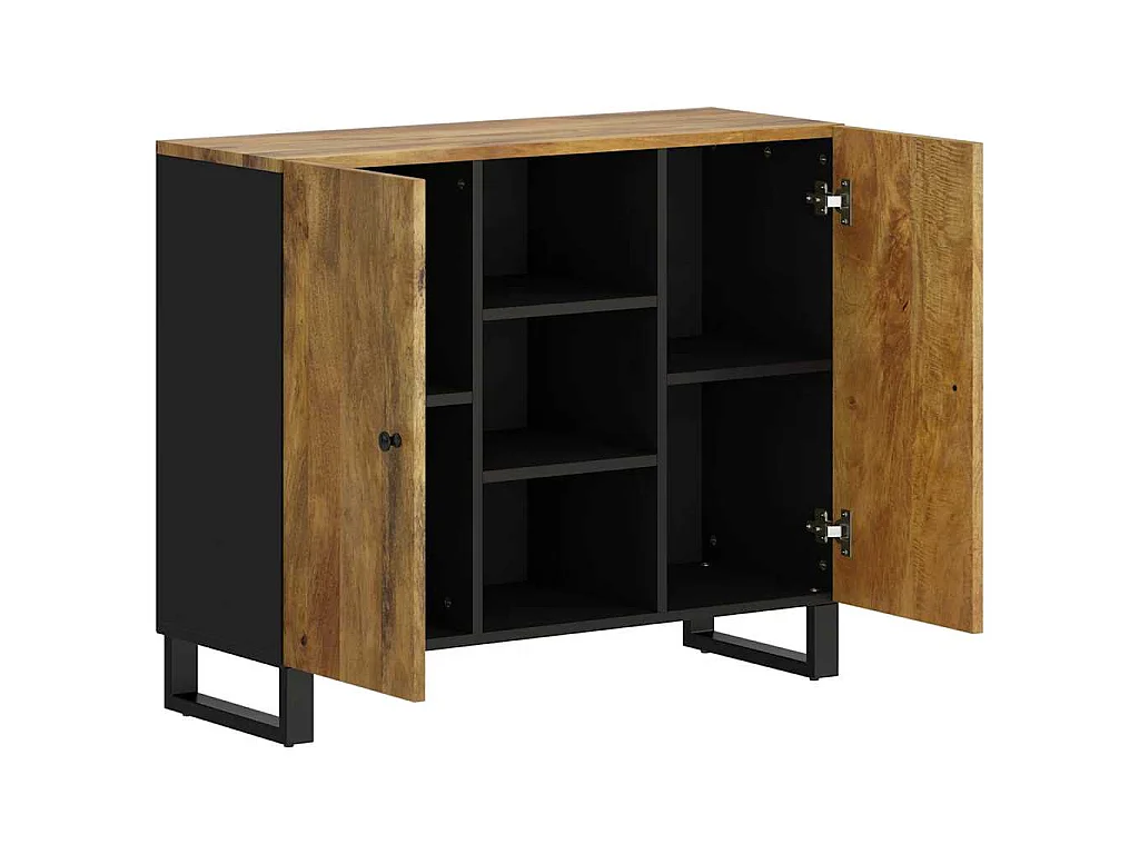 Buffet avec 2 portes 90x33x75 cm bois massif de manguier