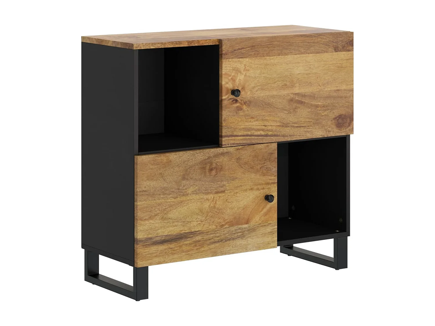 Buffet avec 2 portes 80x33x75 cm bois massif de manguier