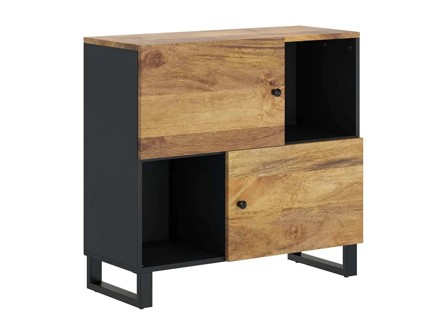 Buffet avec 2 portes 80x33x75 cm bois massif de manguier
