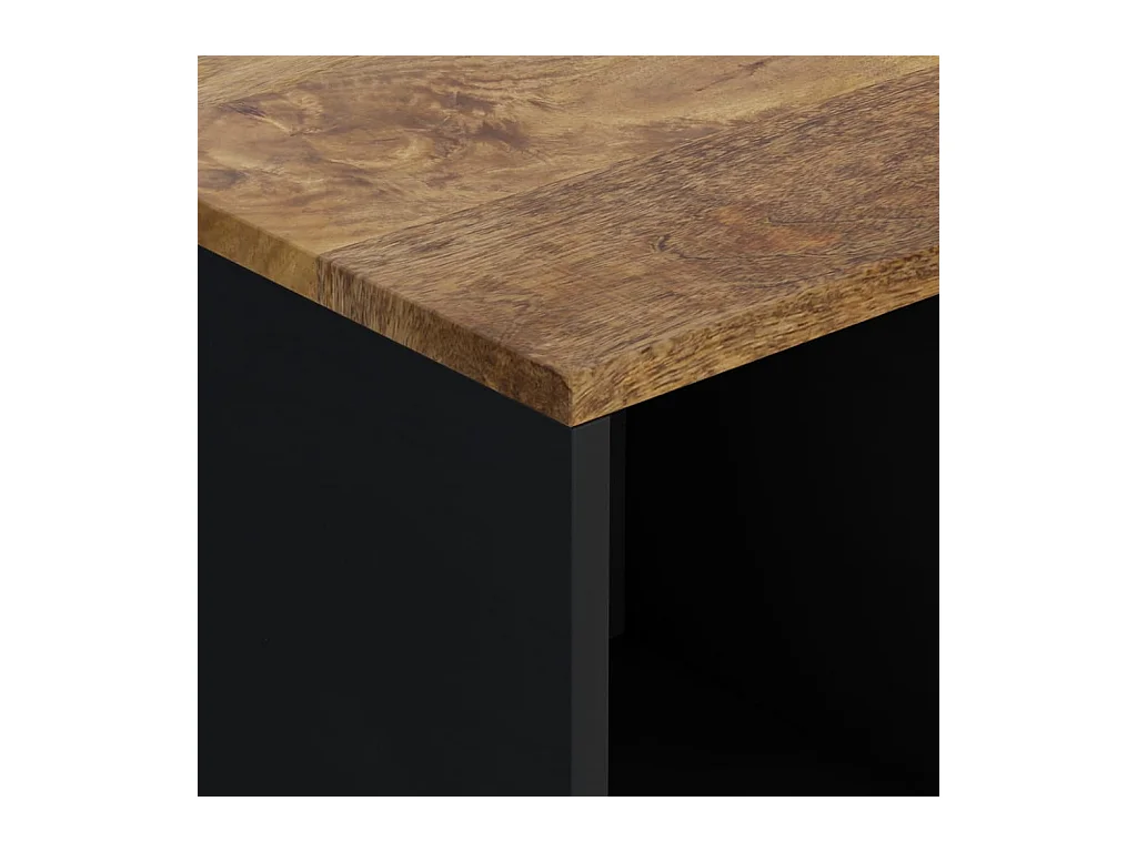 Buffet avec 2 portes 80x33x75 cm bois massif de manguier