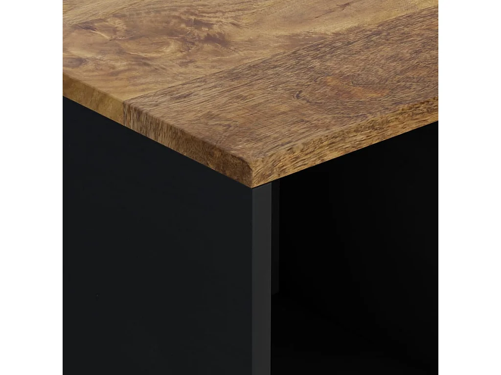 Aparador con 2 puertas madera maciza de mango 80x33x75 cm