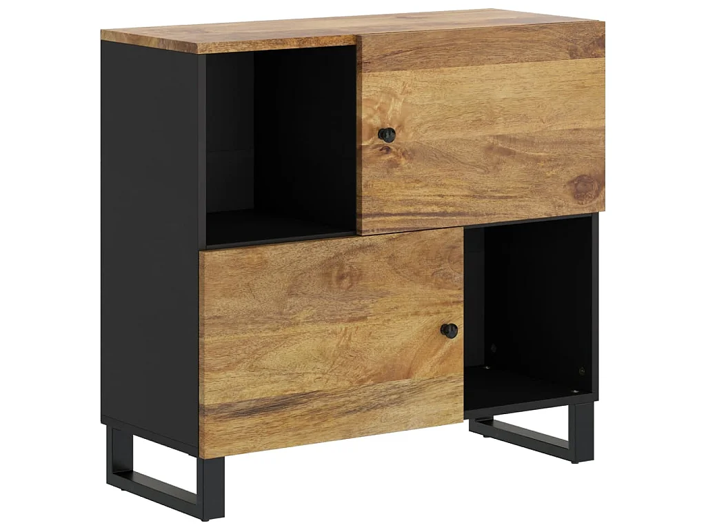 Buffet avec 2 portes 80x33x75 cm bois massif de manguier