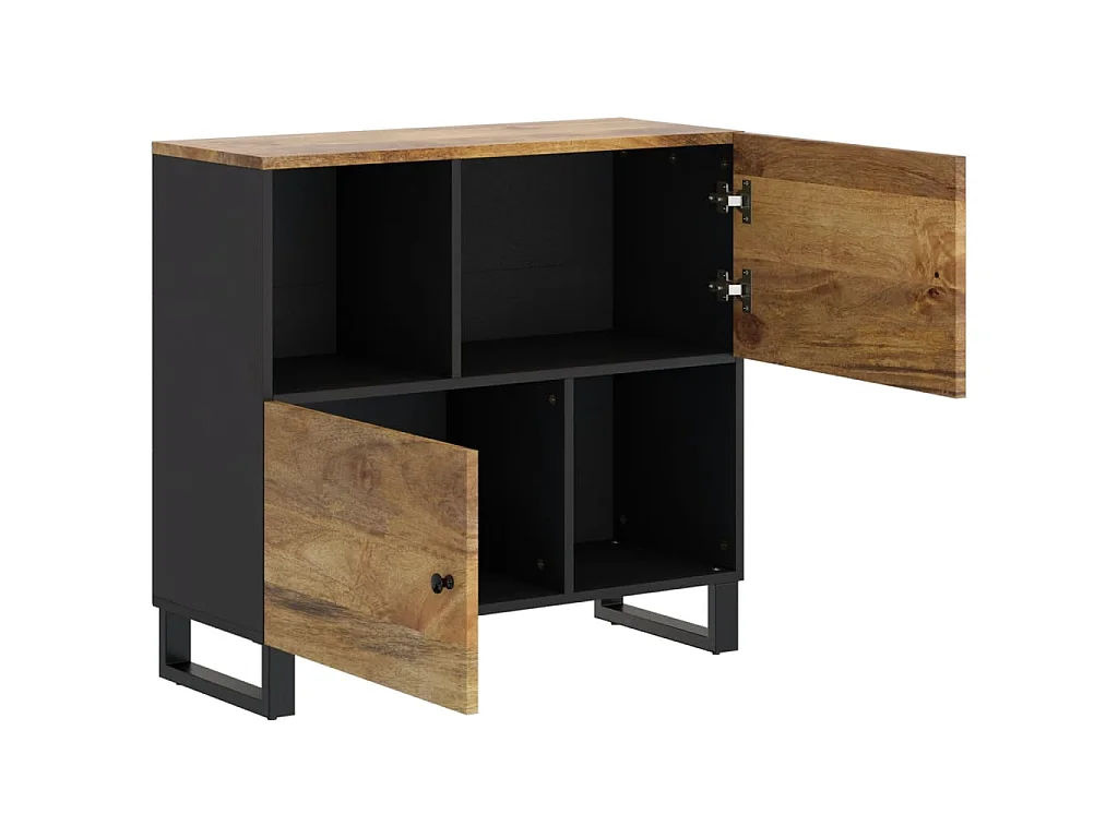 Buffet avec 2 portes 80x33x75 cm bois massif de manguier