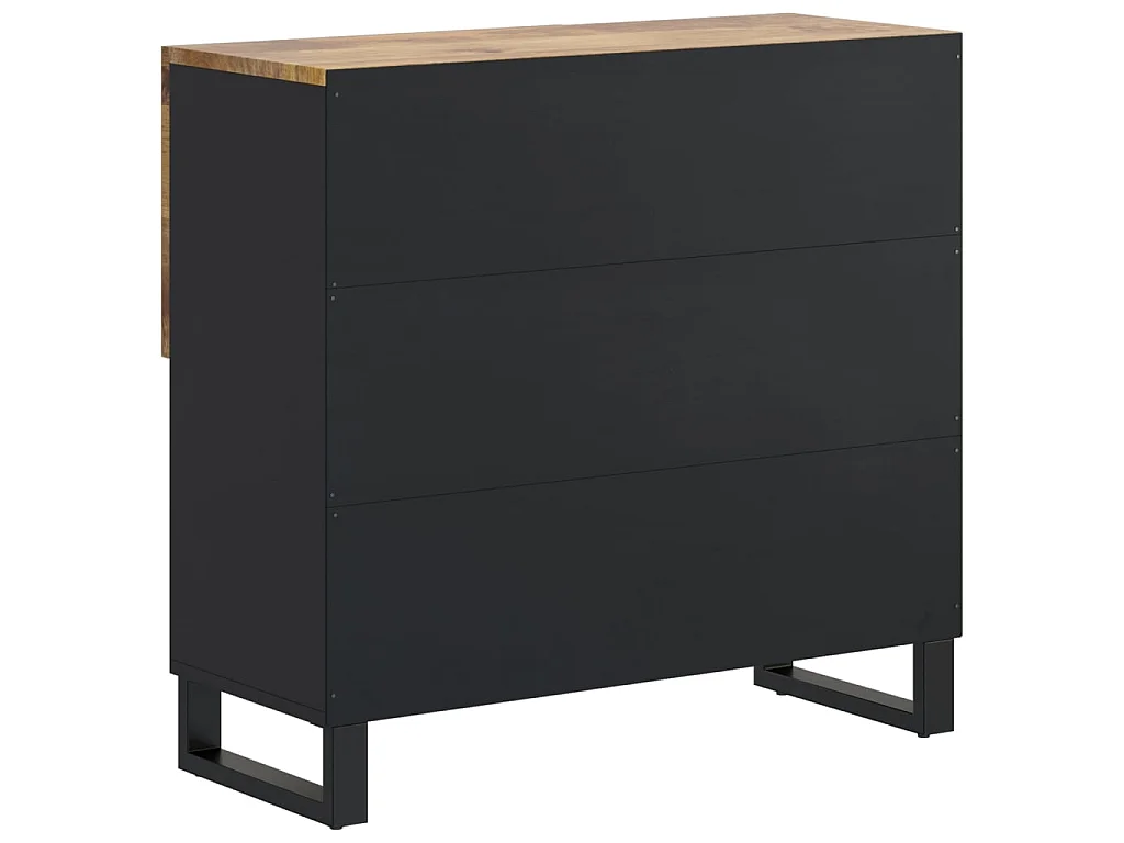 Buffet avec 2 portes 80x33x75 cm bois massif de manguier