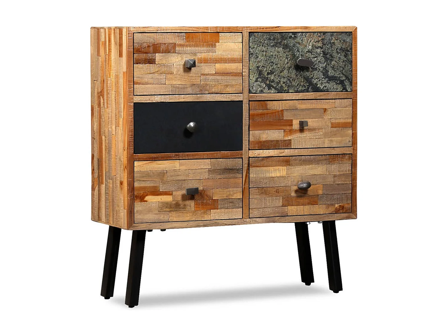 Mobile con 6 Cassetti in Teak Massello di Recupero 70x30x76 cm