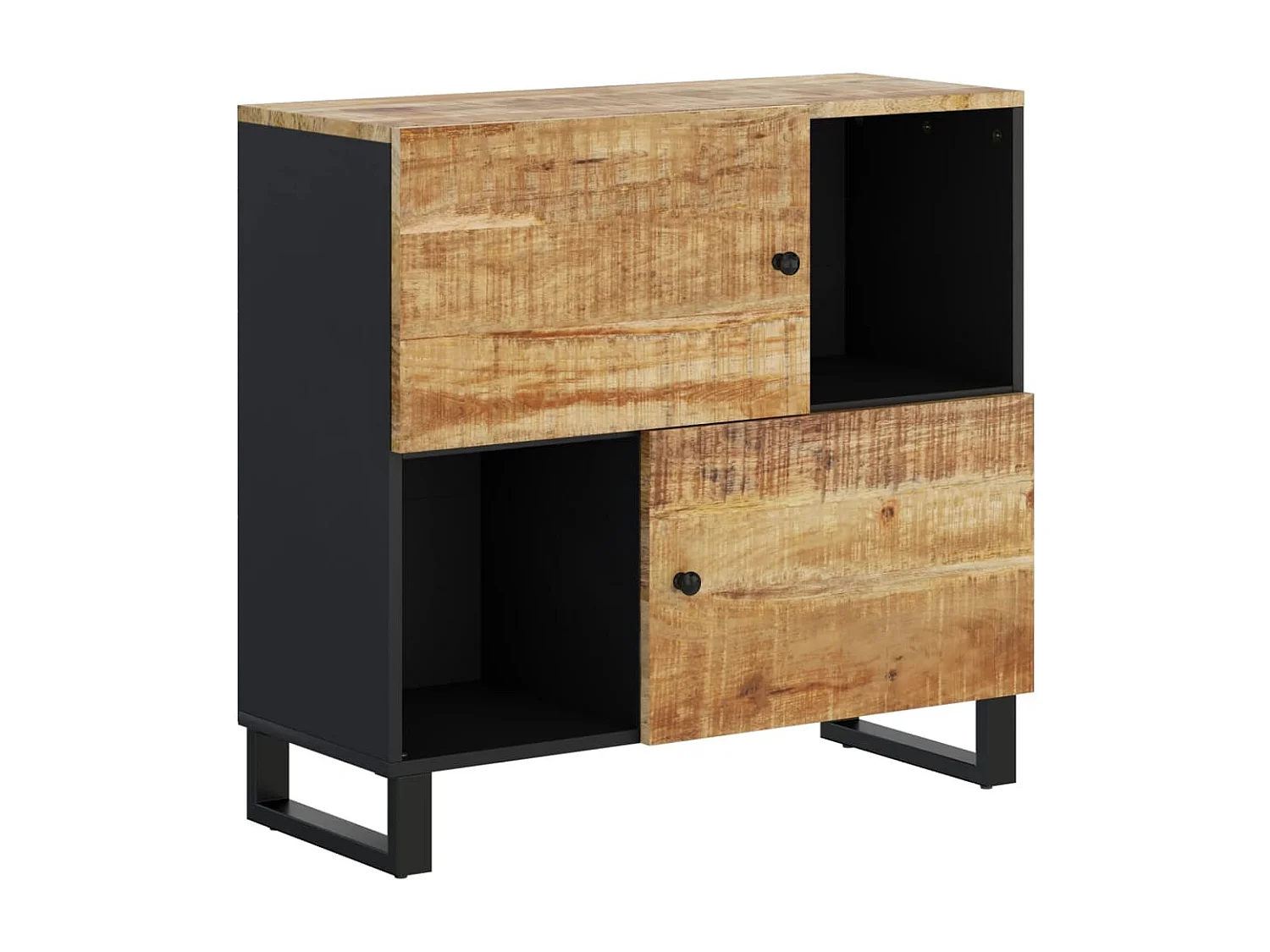 Buffet avec 2 portes 80x33x75 cm bois massif de manguier
