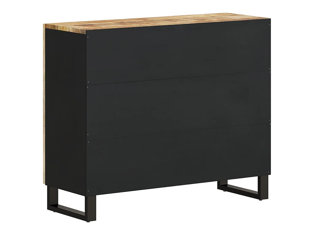 Credenza con 2 Ante 90x33x75 cm in Legno Massello di Mango