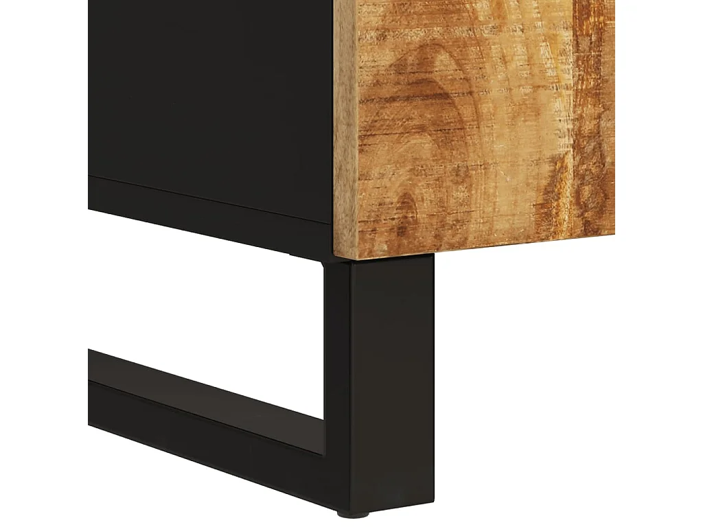 Credenza con 2 Ante 90x33x75 cm in Legno Massello di Mango