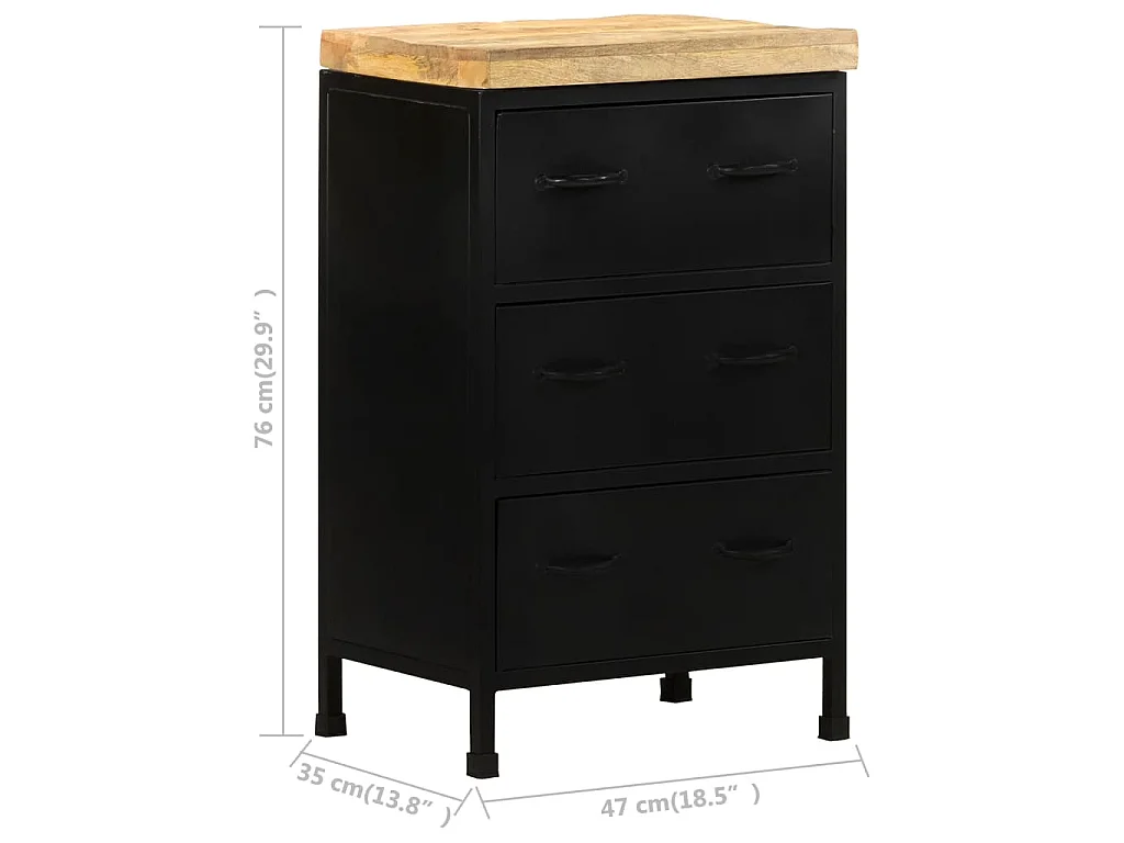 Buffet 47x35x76 cm Bois de manguier brut