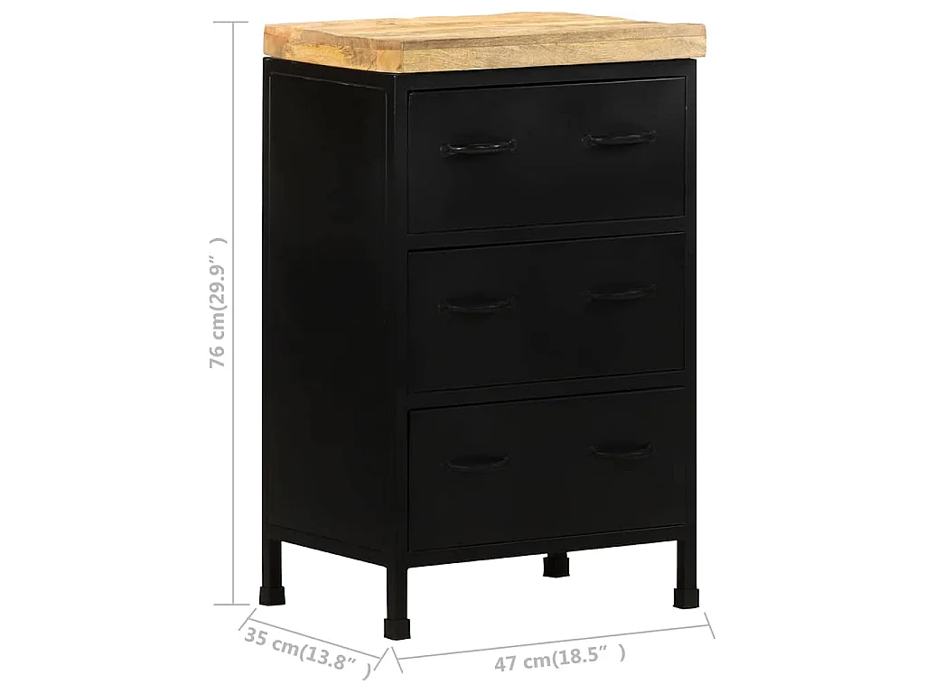 Buffet 47x35x76 cm Bois de manguier brut