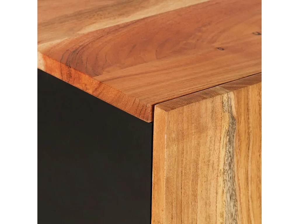 Credenza con 2 Ante 90x33x75 cm in Legno Massello di Acacia