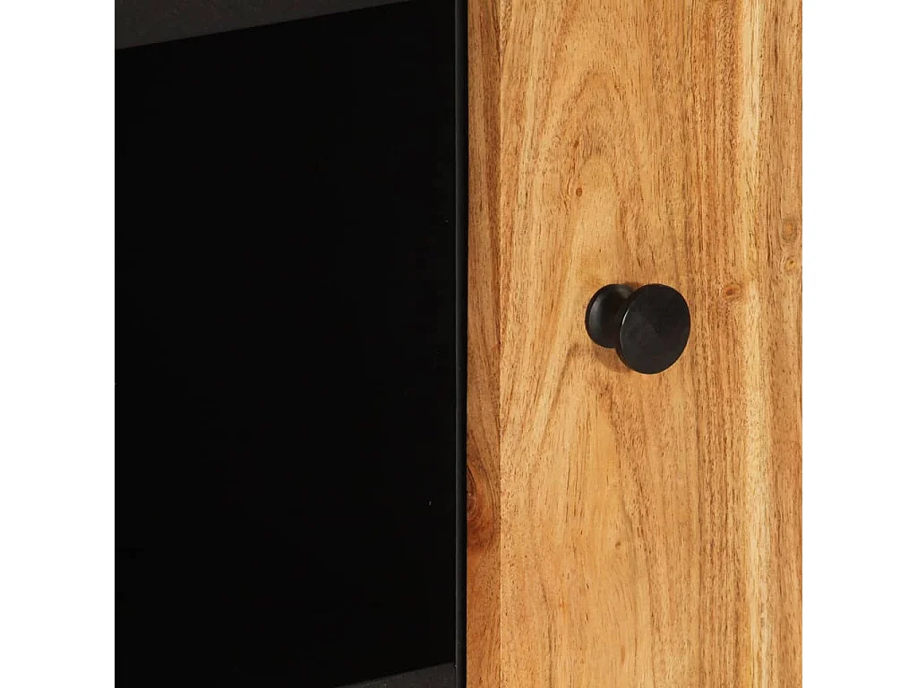 Credenza con 2 Ante 90x33x75 cm in Legno Massello di Acacia