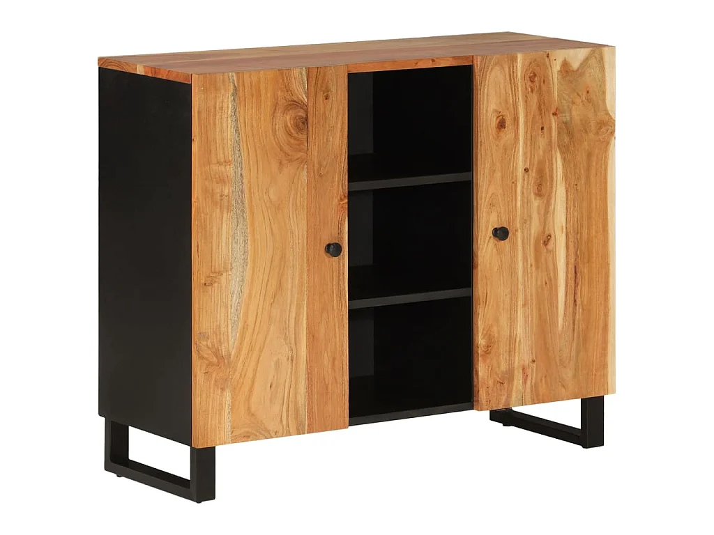 Buffet avec 2 portes 90x33x75 cm bois massif d'acacia