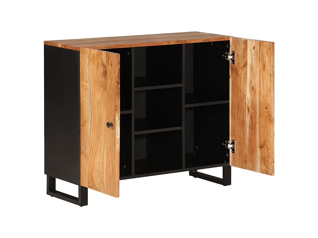 Buffet avec 2 portes 90x33x75 cm bois massif d'acacia